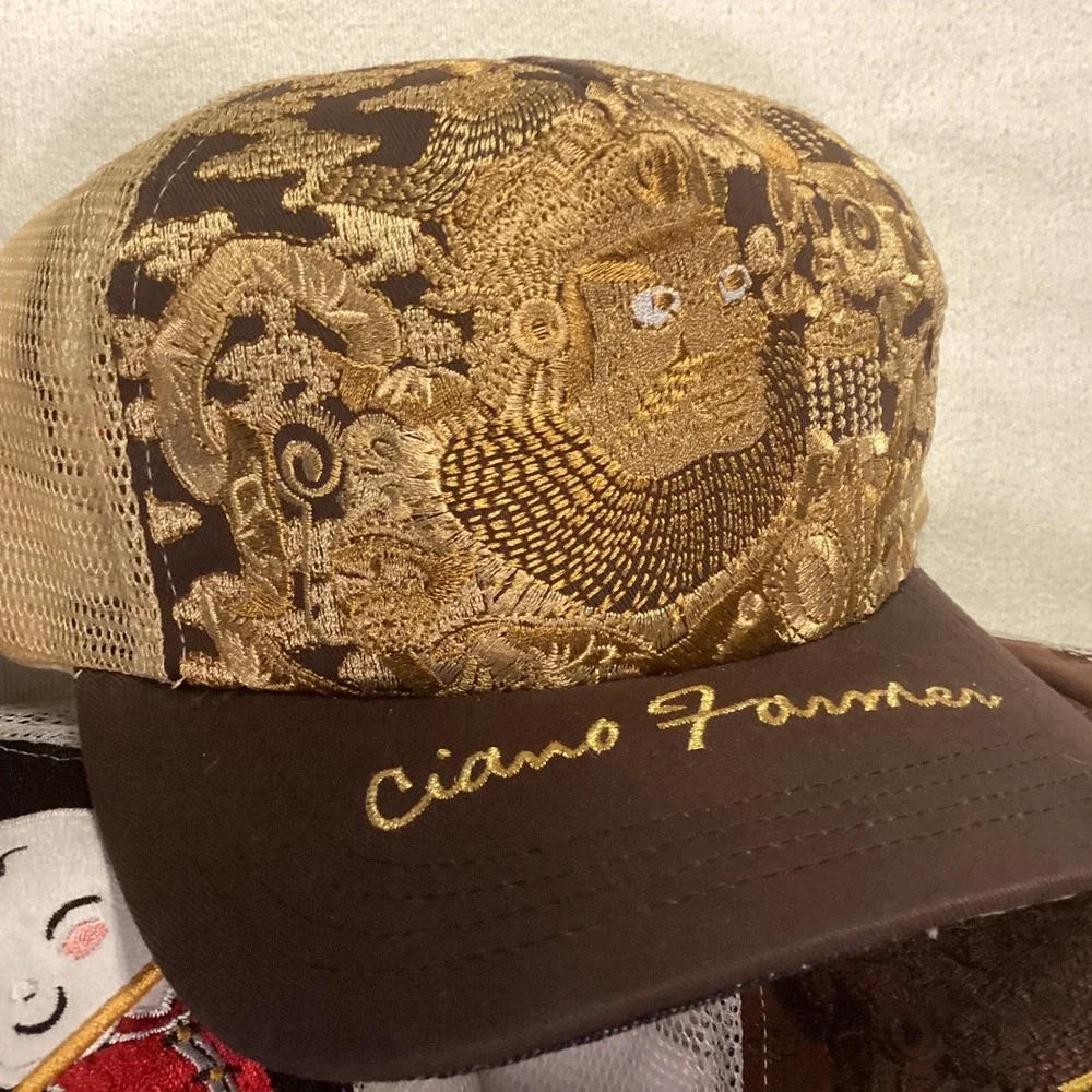 Ciano Farmer Embroidered Trucker Hat Men Snapback Mesh Cap Bonsai Japanese Art